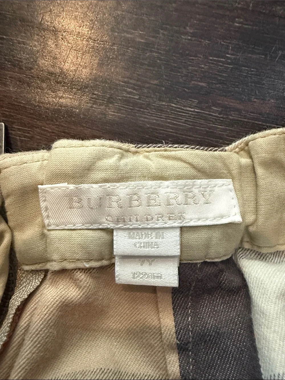 Burberry Beige Plaid Skirt with Red & Black Accents